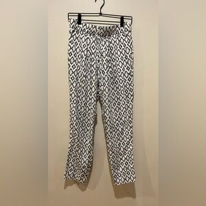 Banana Republic Black and White Geometric Straight Leg Pants